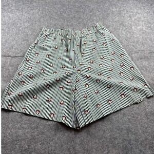 Vtg Karen Scott High Waisted Pull On Shorts Womens Size 16 Green navy